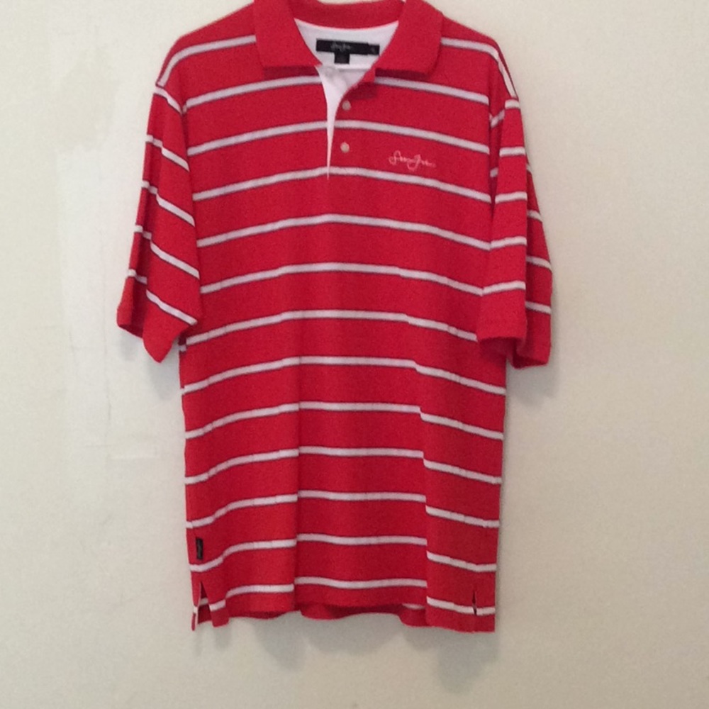 Sean John red and white short sleeve shirt XL